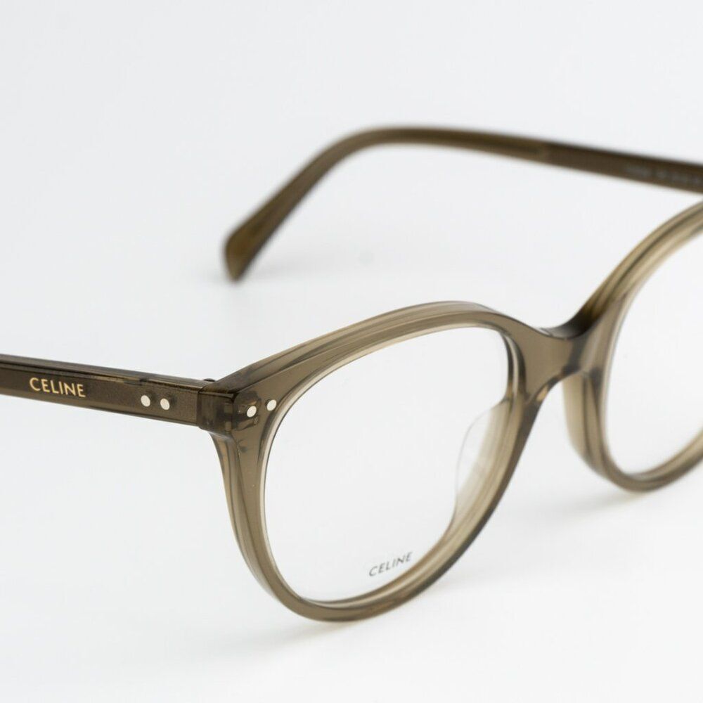 NEW Celine CL50068I 093 CELINE THIN Shiny Transparent Khaki Eyeglasses - Picture 5 of 10